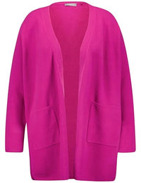 Thumbnail for Samoon Damen Kuscheliger Long-Cardigan Langarm, überschnittene Schultern unifarben Bright Amazing Pink 52 im Sale