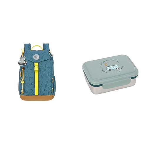 LÄSSIG 1203023400 Kinder Wanderrucksack Kinderrucksack Ausflug & Kinder Brotdose Edelstahl Lunchbox Frühstücksbox nachhaltig Kindergarten Schule/Adventure Bus im Sale