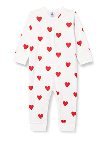 Petit Bateau Baby - Mädchen A00e9 Pyjama Ohne Fuß Für Einen Guten Schlaf, Weiss Marshmallow / Rot Terkuit, 6 Monate EU im Sale