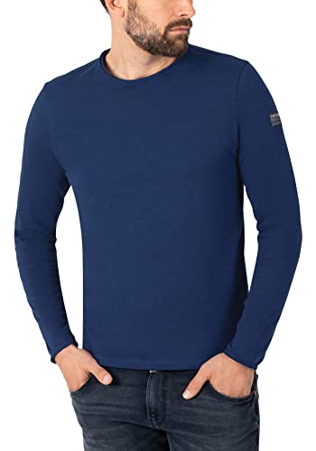 Timezone Herren Ribbed Basic Longsleeve T-Shirt, Dark royal Blue, 3 im Sale