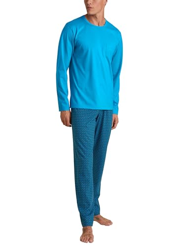 CALIDA Relax Imprint Pyjama, lang Herren, aus 100% Baumwolle, pflegeleicht, elastisch und formstabil, in Single Jersey im Sale