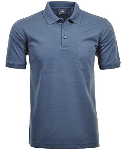 RAGMAN Herren RAGMAN Kurzarm Softknit Poloshirt Medium, Azur-778 im Sale