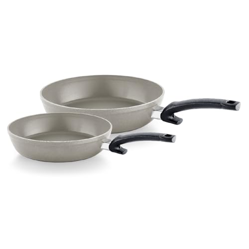 Fissler Ceratal Comfort Pfannen-Set / 2-teilig, Aluminium-Pfanne, Keramik-beschichtet (24+28 cm) Ceramic Bratpfanne antihaftend – Induktion, Grau im Sale