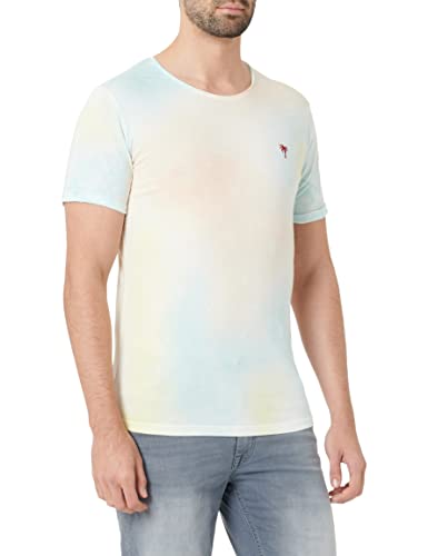 KEY LARGO Herren Palm Springs Round T-Shirt, Blue-orange (2222), im Sale