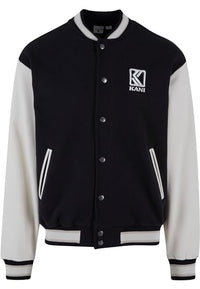 Thumbnail for Karl Kani Herren KM232-007-2 KK Og Fleece College Jacket M Black/Off White