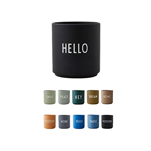 Design Letters Lieblingsbecher HELLO | Kaffeetasse Weihnachtsgeschenke für Männer, Frauen | Tasse mit Spruch | Kaffeebecher Porzellan | Ideal für Weihnachtsdeko Innen, Tischdeko Weihnachten | 250 Ml im Sale