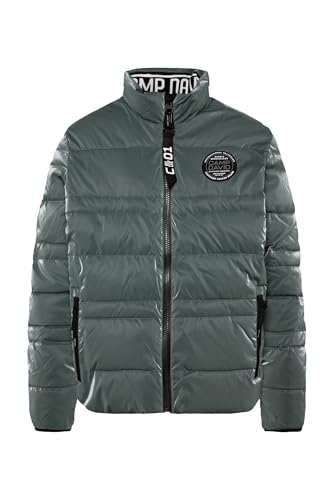 Camp David Herren Steppjacke mit Coating und Zip-Anhänger Khale Green im Sale