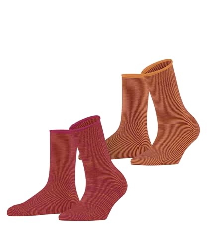 ESPRIT Damen Allover Stripe 2-pack W Baumwolle Gemustert 2 Paar Socken, Mehrfarbig (Sortiment 0200), 35-38 EU im Sale