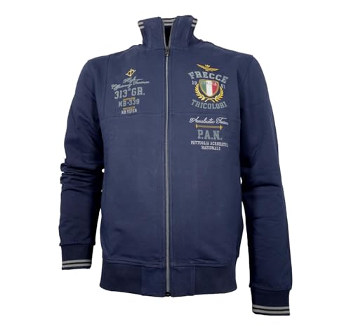 Aeronautica Militare FE1947 Frecce Tricolori Full-Zip Herren Sweatshirt Strickjacke, 08380 Blau, im Sale