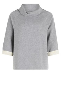 Thumbnail for Betty Barclay Damen Sweatshirt mit hohem Kragen Grau/Beige,48 im Sale