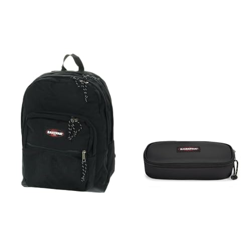 EASTPAK Pinnacle Rucksack, cm, L, Schwarz (Black) & OVAL SINGLE Federmäppchen, 22 cm, Schwarz (Black) im Sale