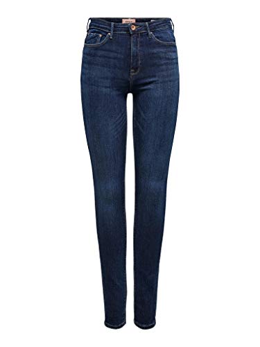 Damen ONLY High Waist Skinny Fit Jeans Lange Denim Stretch Hose ONLPAOLA Basic Röhrenjeans Cotton Pants, Farben:Blau, im Sale