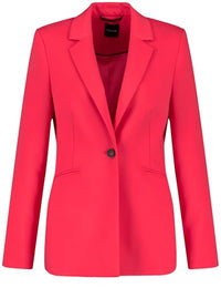 Thumbnail for Taifun Damen Taillierter Blazer mit Stitchings Langarm, geknöpfte Armschlitze unifarben Cherry Red 36 im Sale