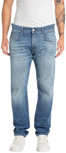 Replay Herren Jeans Rocco Comfort-Fit, Grau (Dark Grey 097), 34W / 30 im Sale