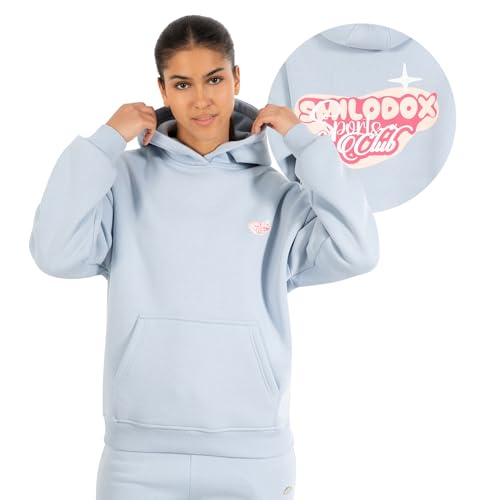 SMILODOX Hoodie Damen Riva, Oversize Fit Pullover mit großer Kapuze und Herz Print, bequemes Sweatshirt, weicher Flauschiger Stoff Kapuzenpullover, Idealer Sweater für Freizeit und Sport im Sale