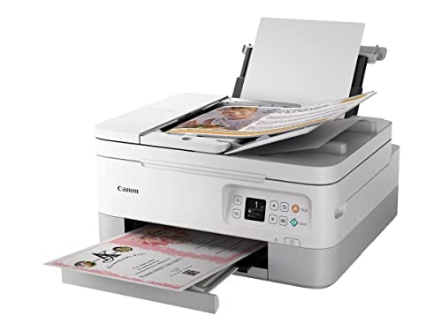 Canon PIXMA TS7451a Farbtintenstrahldrucker Multifunktionsdrucker DIN A4 (Scanner, Kopierer, Fotodrucker, OLED, 4.800 x 1.200 DPI, USB, WLAN, Print App, Duplexdruck, 2 Papierzuführungen), weiß, normal