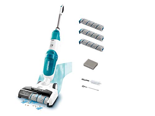 Leifheit Set Akku Saugwischer Regulus Aqua PowerVac inkl. Zubehör, saugen und wischen, leichter Nasssauger mit leistungsstarken 24V, kabelloser Waschsauger mit 22min Akku-Laufzeit und Standfunktion