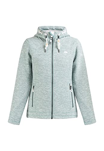 Schmuddelwedda Damen Strickfleecejacke, Jadegrün Melange, im Sale