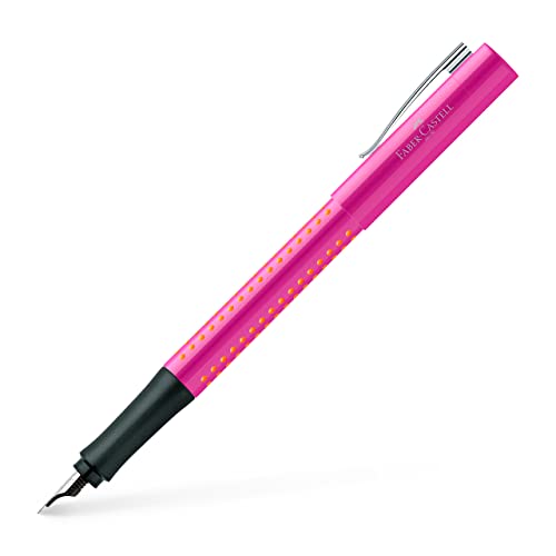 Faber-Castell 140914 - Füller Grip 2010, Feder M, pink-orange