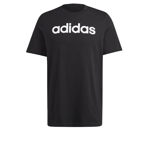 adidas Herren Essentials Single Jersey Linear Embroidered Logo Langarm T-Shirt, Schwarz, XL EU im Sale