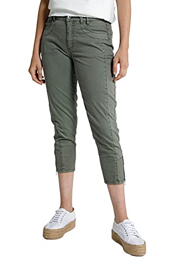 Gina Laura Damen Bermuda Tina, Papertouch, Saum Zipper Hose, lodengrün, 40 im Sale