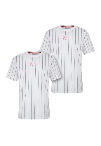 Karl Kani Herren PS-KM241-076-1 Small Signature Essential Tee 2-Pack Pinstripe 3XL White im Sale