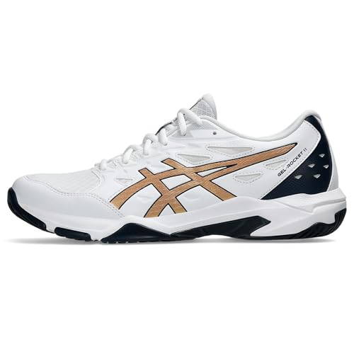 Asics Herren Gel-Rocket 11 Sneaker, Weiß, reines Gold, 42 EU im Sale