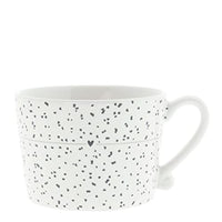 Thumbnail for Bastion Collections Tasse, Becher LITTLE DOTS mit Punkten weiß für 300ml Keramik