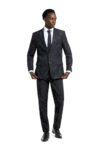 OppoSuits Herren-Weihnachtsanzug - Glitzerndes Weihnachts- und Silvester-Outfit - schmale Passform - Inklusive Blazer, Hose und Krawatte im Sale