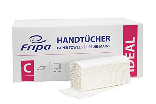 Fripa Ideal Falthandtuchpapier, hochweiß, 25 x 33 cm, 1-lagig, 156 Blatt/Pack, 20 Pack/VE, 28VE/Palette