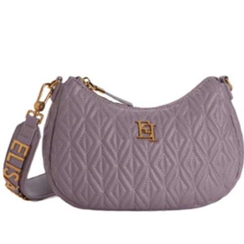 Elisabetta Franchi Schultertasche Handtasche Tragetasche mit Rautenmuster Candy Violet, violett, 24 x 17 x 6,5 cm im Sale