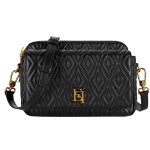 Elisabetta Franchi Tasche Art BS15A36E2 Medium Umhängetasche Schwarz Rauten Muster, Schwarz , 20,5 x 14 x 7 cm im Sale