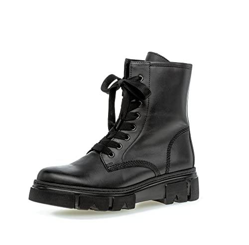 Gabor Damen Combat Boots, Frauen Stiefeletten,Wechselfußbett,Best Fitting,uebergangsschuhe,uebergangsstiefel,Winterschuhe,schwarz,38 EU / 5 UK im Sale