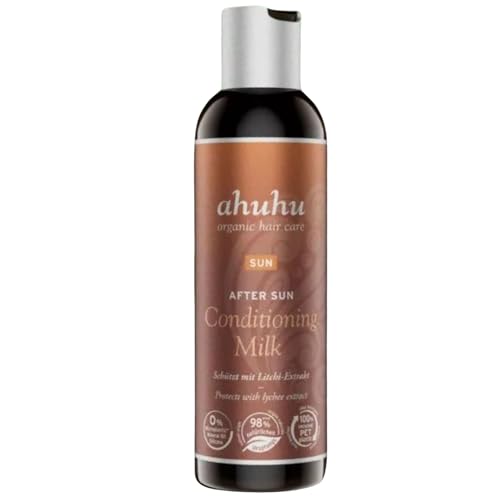 ahuhu SUN After Sun Conditioning Milk (200ml) - Feuchtigkeitsspendende Haarspülung mit Bio-Kokoswasser und Litschi-Extrakt zum Schutz vor Chlor-, Salz- und Sonnencremerückständen, vegan im Sale