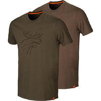 Thumbnail for Härkila Graphic T-Shirt 2er-Pack, Willow Green/Slate Brown, Gr. 3 im Sale