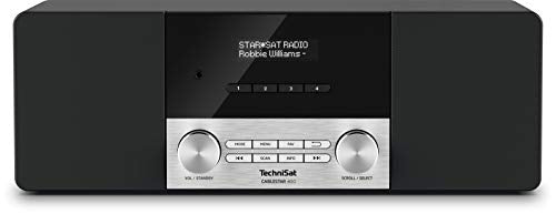 TechniSat CABLESTAR 400 - Stereoradio für unverschlüsselte Digitale Radioprogramme via Kabel (DVB-C Radio, AUXin, IEC in, Kopfhöreranschluss, Uhr, Wecker, Stereolautsprecher 20 Watt) schwarz