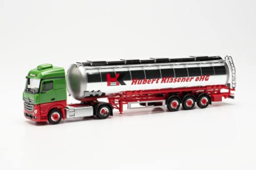 Herpa LKW Modell Mercedes-Benz Actros Streamspace Jumbochromtank-Sattelzug Hubert Kläsener, originalgetreu im Maßstab 1:87, Modell LKW, Modellbau, Made in Germany, Deko, LKW-Modell im Sale