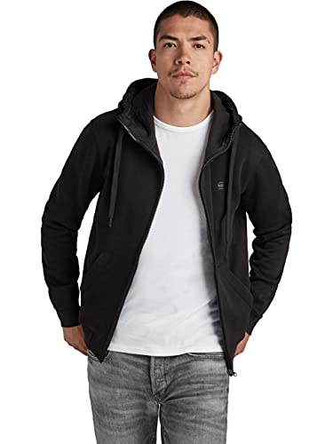 G-STAR RAW Herren Premium Core Hooded Zip Thru Sweatshirt, Schwarz (dk black D16122-C235-6484), M