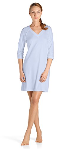 HANRO Damen Nachthemd 3/4 Arm 90 cm Pure Essence (0511 blue glow), Gr. im Sale