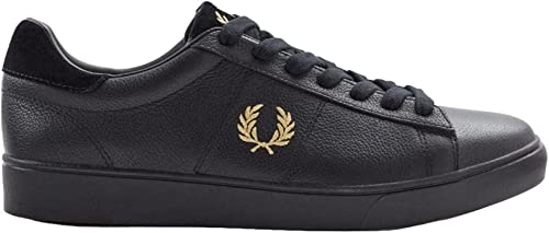 Fred Perry Spencer Tumbled Leather Schwarz, Schwarz , 41 EU im Sale