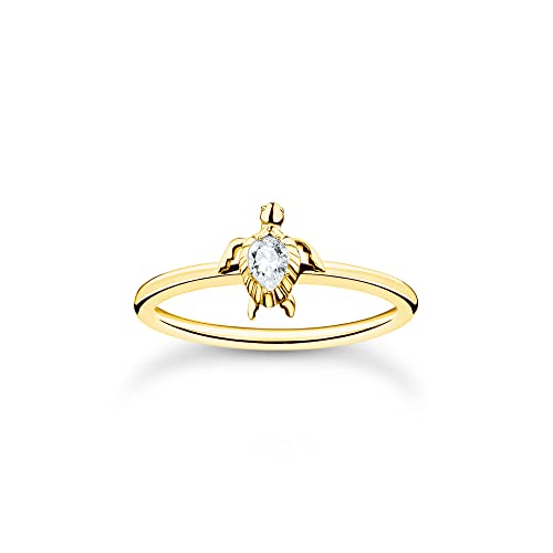 THOMAS SABO Damen Ring Schildkröte Gold 925 Sterlingsilber, 750 Gelbgold Vergoldung TR2401-414-14 im Sale