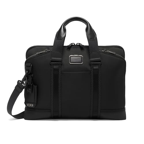 TUMI - Alpha Bravo Academy Brief – kompakte Laptop-Aktentasche – Reise-Laptop-Tasche – 30 x 39,4 x 5,1 cm – für 38,1 cm (15 Zoll) große Laptops, Schwarz, Einheitsgröße, Academy Slip