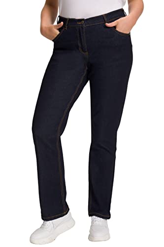 Ulla Popken Damen Straight-jeans Jeans, Dark Blue Denim, 54 EU im Sale