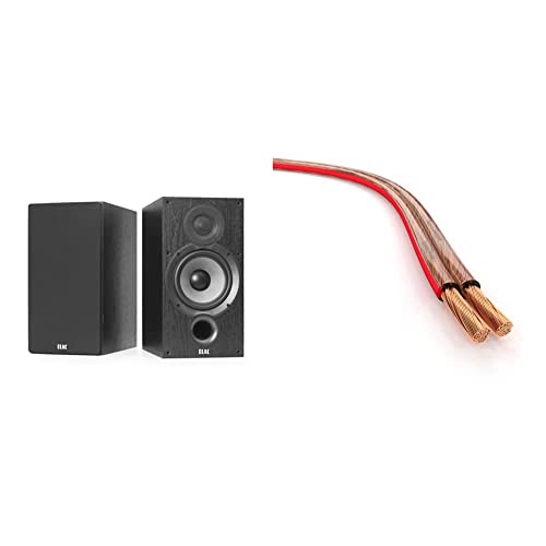 ELAC Debut B6.2 Regal-Lautsprecher Schwarz dekor & KabelDirekt - Lautsprecherkabel - Made in Germany - aus reinem Kupfer - 15m - (2x2,5mm² HiFi Audio Boxenkabel für Lautsprecher & Surround Systeme) im Sale