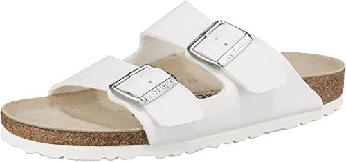 Birkenstock Damen Arizona White, Birko Flor FLIP Flops, 37 EU Schmal im Sale