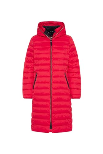 SOCCX Damen Stepp-Parka mit Kapuze und Rücken-Print Clear Red im Sale