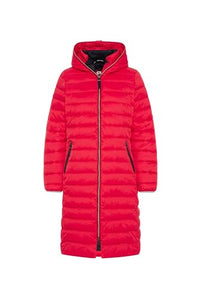 Thumbnail for SOCCX Damen Stepp-Parka mit Kapuze und Rücken-Print Clear Red im Sale