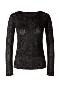 Thumbnail for Oui Damen Langarmshirt mit Glanzgarn schmal geschnitten Sonstige Festlich, Freizeit Rundhals Blende Polyestermischung im Sale