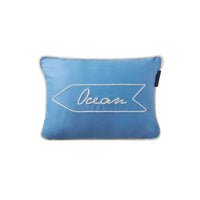 Thumbnail for LEXINGTON Sign Organic Cotton Twill 40x30 Pillow, Blue/White, 30x40