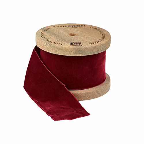 LOBERON® Samtband Phaedra, breites Zierband, Geschenkverpackung, Weihnachtsgeschenk, Weihnachten, Polyester, Viskose, Mangoholz, rot